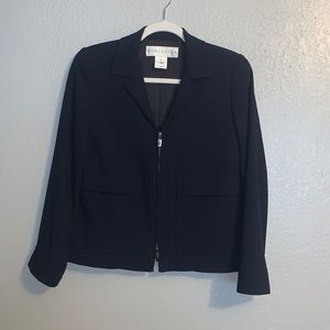 Doncaster navy cropped jacket, lined